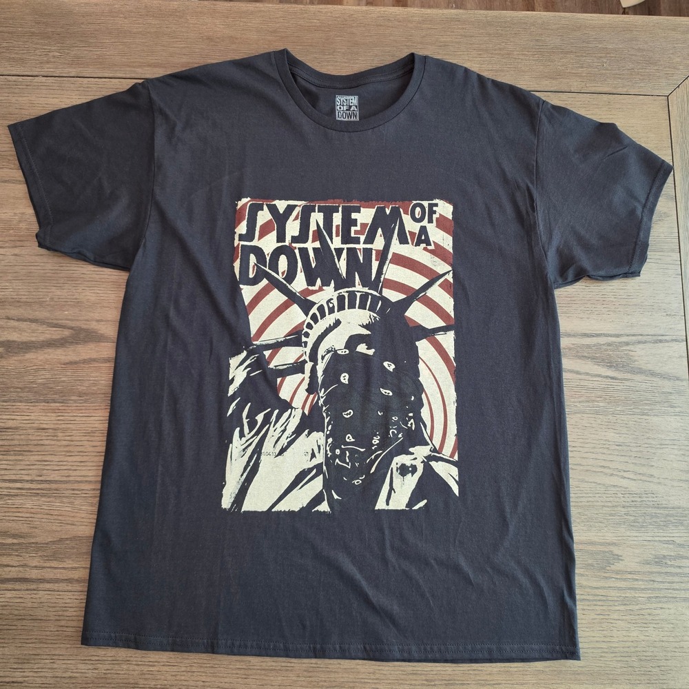 System Of A Down Liberty Bandit T-Shirt Black Unisex XL Band Tee FACTORY PACKAGE
